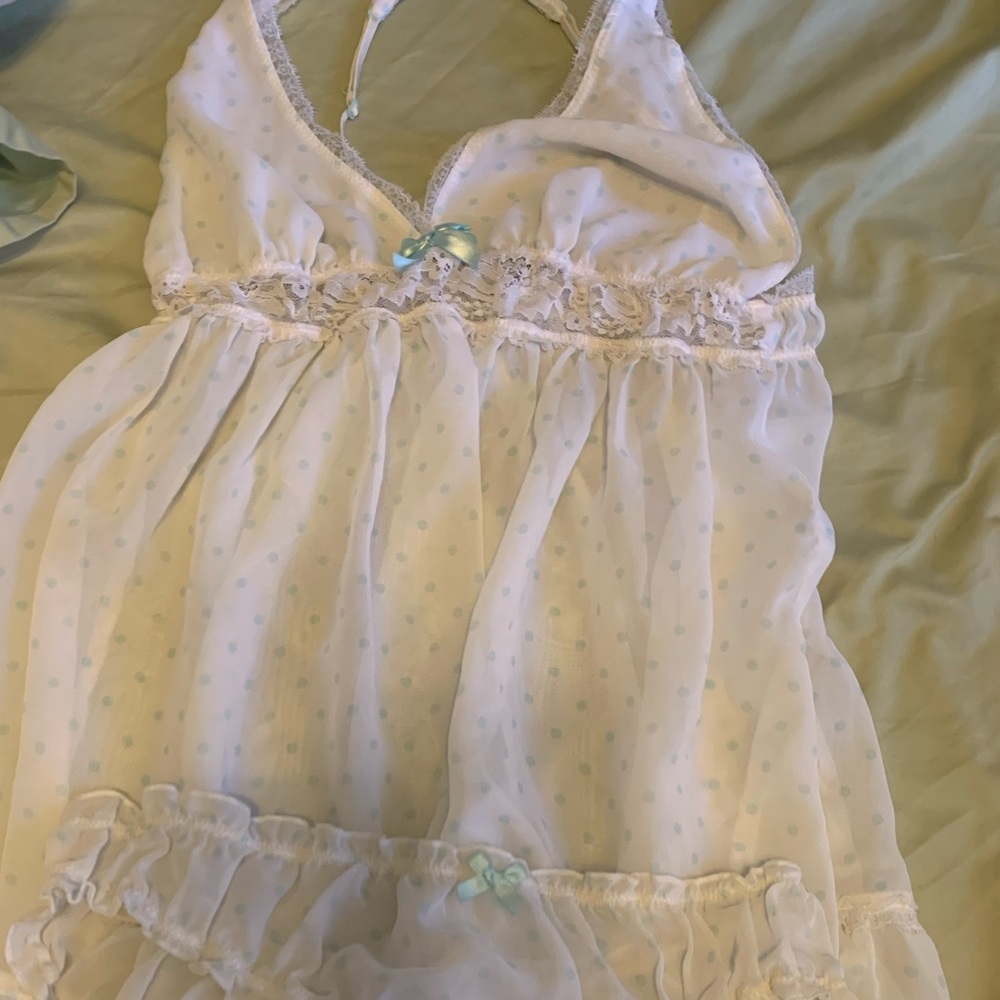 White and baby blue nightgown